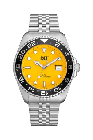 Orologio al quarzo in acciaio - Argentato e giallo