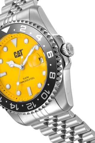 Orologio al quarzo in acciaio - Argentato e giallo