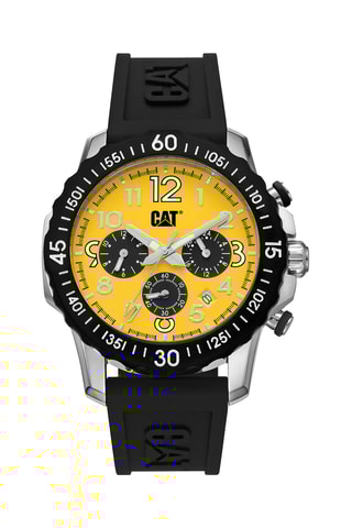 Orologio al quarzo in silicone - Cronografo - Nero e giallo