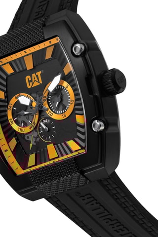 Orologio al quarzo in silicone - Nero e giallo