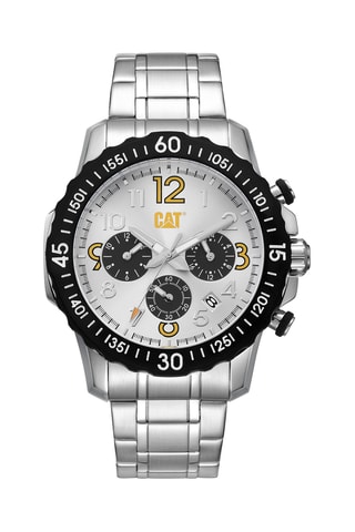 Orologio al quarzo in acciaio - Cronografo - Argentato e nero