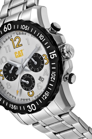 Orologio al quarzo in acciaio - Cronografo - Argentato e nero