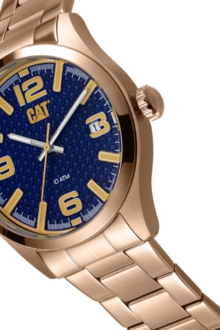 Orologio al quarzo in acciaio - Dorato rosa e blu elettrico