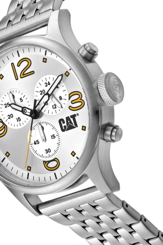 Orologio al quarzo in acciaio - Cronografo - Argentato