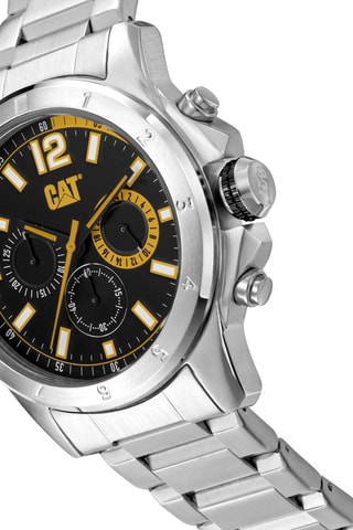 Orologio al quarzo in acciaio - Cronografo - Argentato e nero