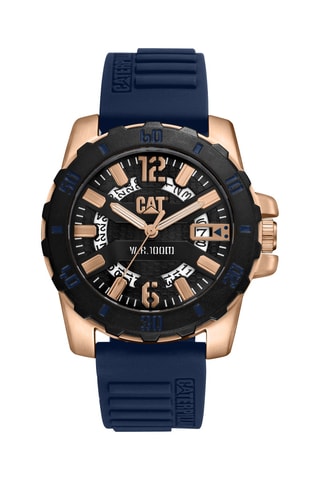 Orologio al quarzo in silicone - Navy e dorato rosa