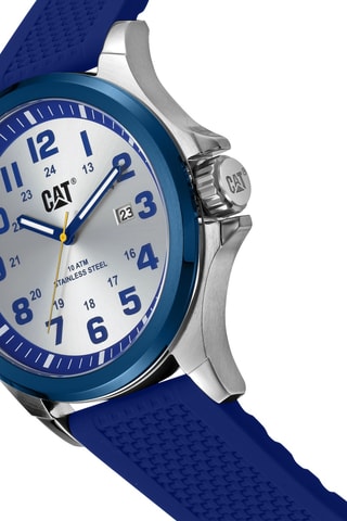 Orologio al quarzo in silicone - Blu elettrico e argentato