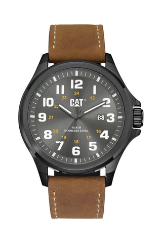 Orologio al quarzo in pelle - Marrone chiaro e antracite