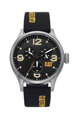 Orologio al quarzo in silicone - Cronografo - Nero e giallo