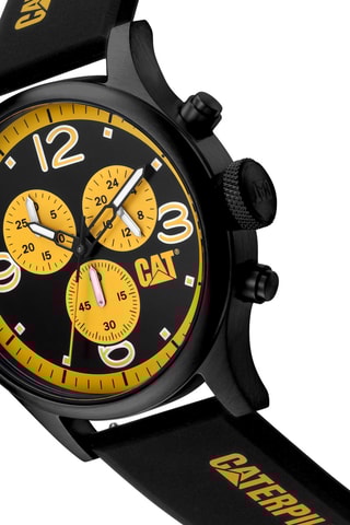 Orologio al quarzo in silicone - Cronografo - Nero e giallo