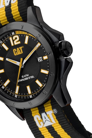 Orologio al quarzo in nylon - Nero e giallo