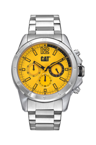 Orologio al quarzo in acciaio - Cronografo - Argentato e giallo