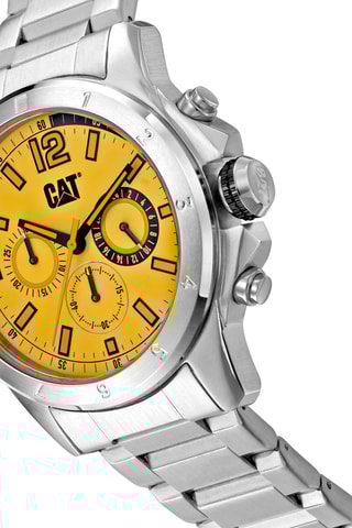 Orologio al quarzo in acciaio - Cronografo - Argentato e giallo