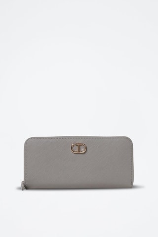 Cartera de piel - Gris