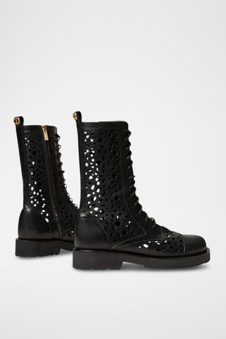 Botines de piel - Negro