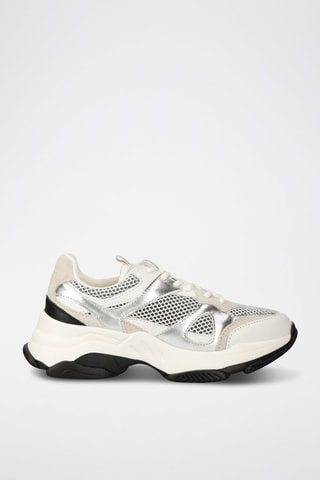 Zapatillas de piel y nobuk - Blanco