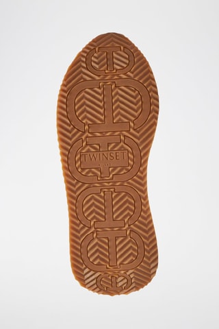 Zapatillas de piel de cuña - Blanco