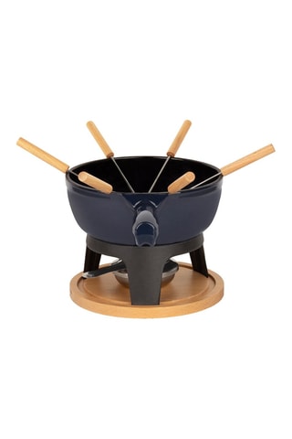 Kit de fondue de metal fundido esmaltado - 6 personas