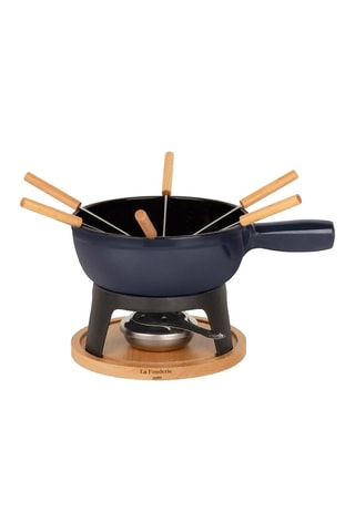 Kit de fondue de metal fundido esmaltado - 6 personas