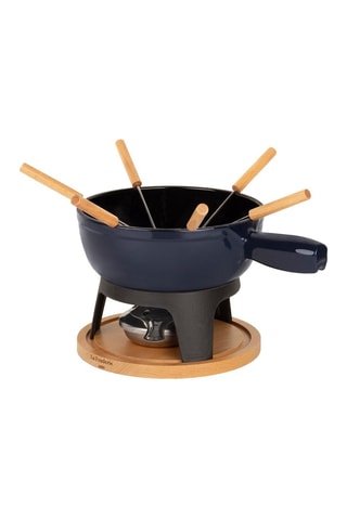 Kit de fondue de metal fundido esmaltado - 6 personas