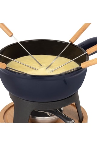 Kit de fondue de metal fundido esmaltado - 6 personas