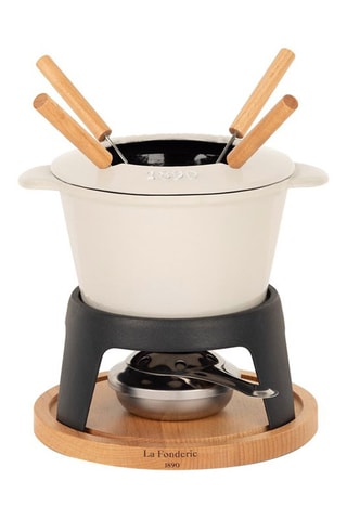 Kit de fondue de metal fundido esmaltado - 4 personas