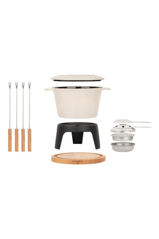 Kit de fondue de metal fundido esmaltado - 4 personas