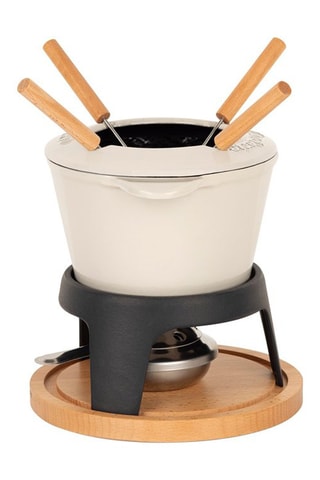 Kit de fondue de metal fundido esmaltado - 4 personas