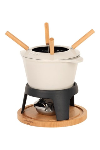 Kit de fondue de metal fundido esmaltado - 4 personas