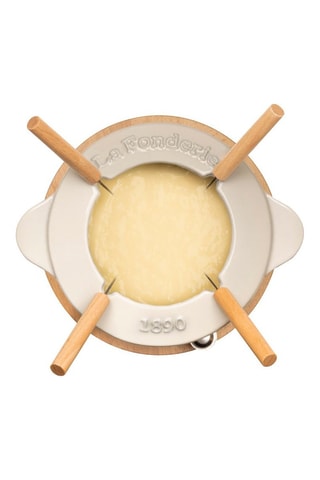 Kit de fondue de metal fundido esmaltado - 4 personas