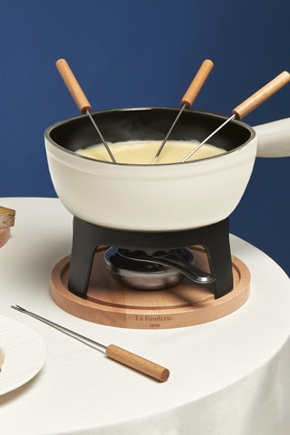 Kit de fondue de metal fundido esmaltado - 6 personas - 1,8 l