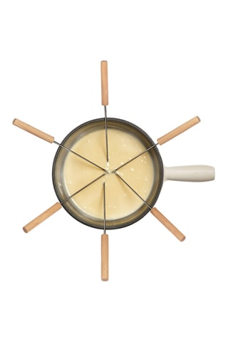 Kit de fondue de metal fundido esmaltado - 6 personas - 1,8 l