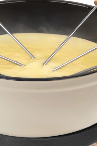 Kit de fondue de metal fundido esmaltado - 6 personas - 1,8 l