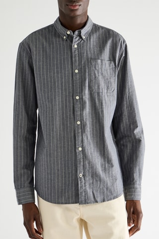 Biologisch Katoenen Overhemd - Marineblauw en Ecru