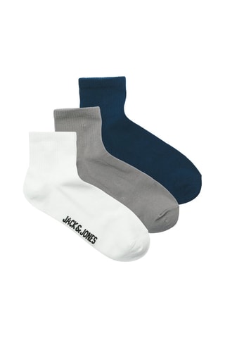 3 Paar Sokken - Petrolblauw en Wit