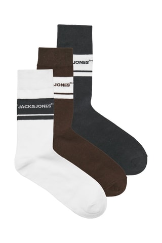 3 Paar Sokken - Wit, bruin en antraciet