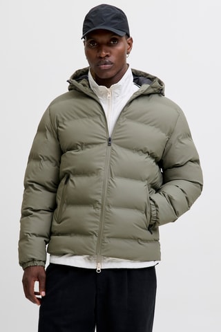 Gewatteerde Jas met Capuchon - Olijfgroen