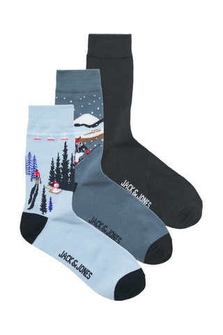 3 paar sokken - Donkergrijs en Hemelsblauw