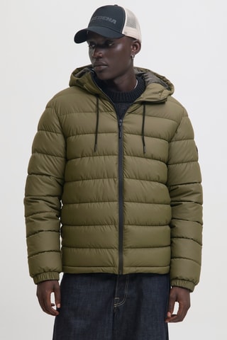 Gewatteerde Jas met Capuchon - Groen
