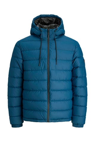 Gewatteerde Jas met Capuchon - Pauwblauw