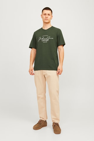 T-shirt - Donkergroen en Wit