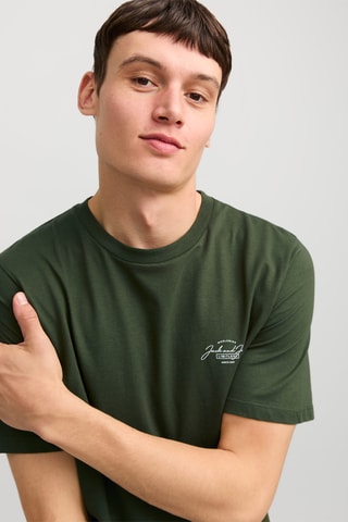 T-shirt - Donkergroen en Wit