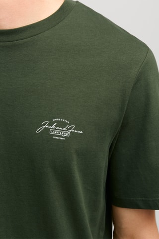 T-shirt - Donkergroen en Wit