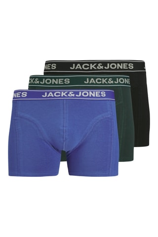 3 Biologisch Katoenen Boxers - Zwart, groen en indigoblauw