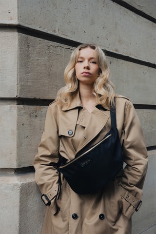 Sac banane en cuir Rachel Ny - Noir