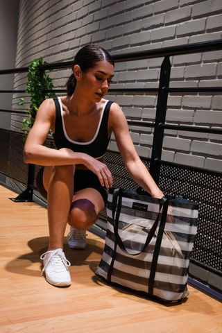 Sac porté épaule Tempo - Blanc et noir