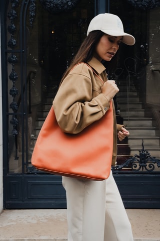 Sac porté épaule en cuir Kira - Orange