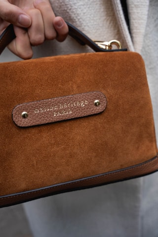 Sac bandoulière en nubuck Grand Simos Suede - Camel