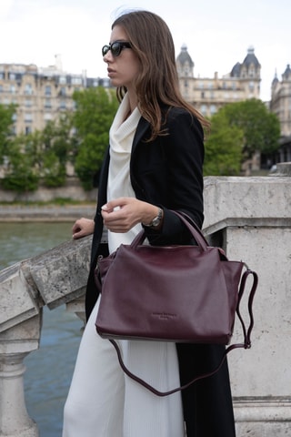 Sac à main en cuir Emerald - Bordeaux