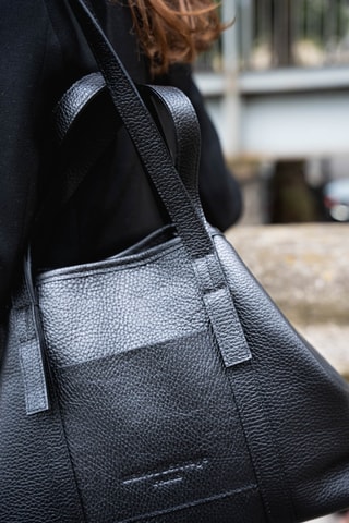 Cabas en cuir Mini Malta - Noir